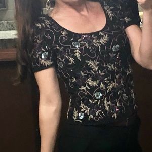 Vintage Papell Boutique Embellished Top